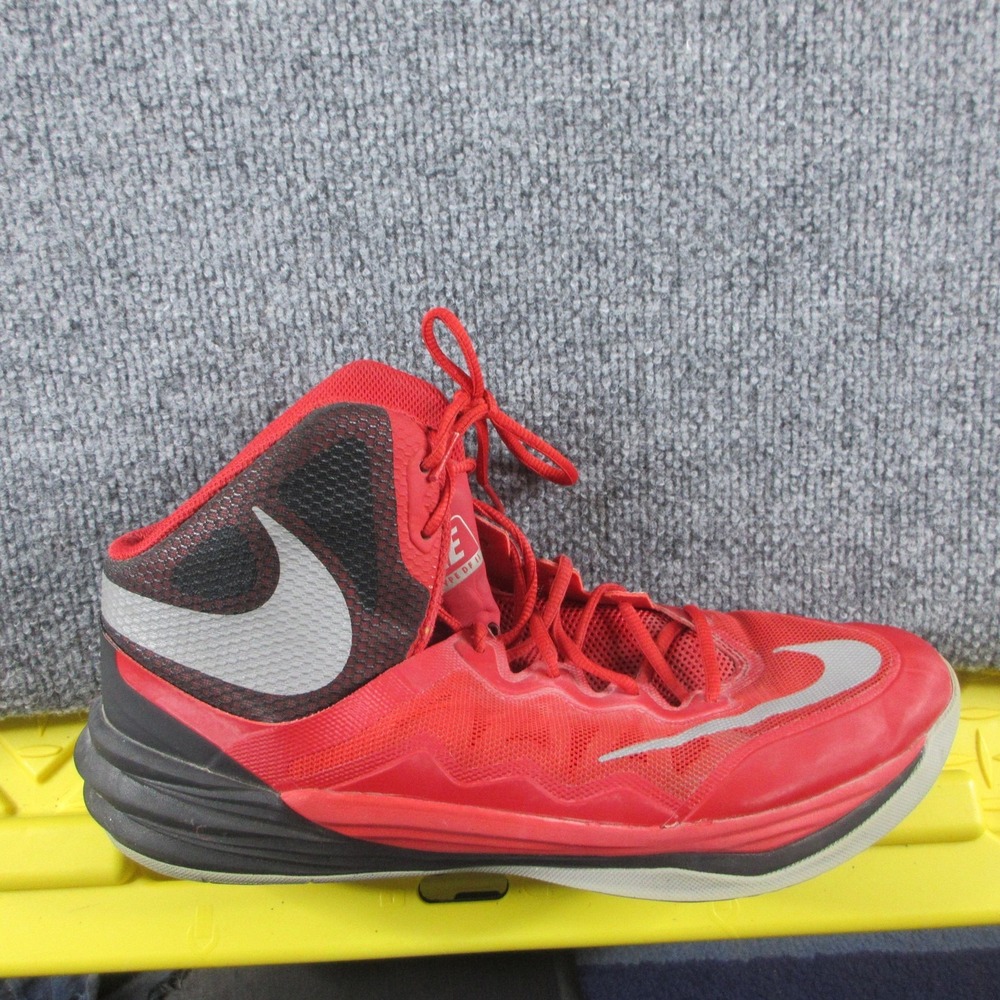 Nike Prime Hype DF II Shoes Mens 12 Red High Top Basketball Sneakers 806941-600